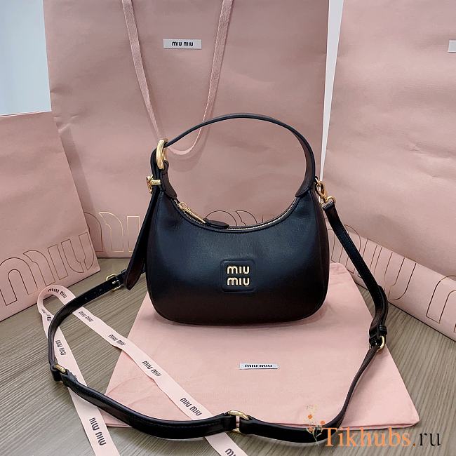 Miu Miu Shoulder Bag Black Leather 20x17x6cm - 1