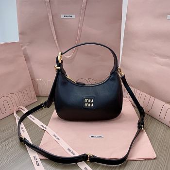 Miu Miu Shoulder Bag Black Leather 20x17x6cm