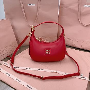 Miu Miu Shoulder Bag Red Leather 20x17x6cm