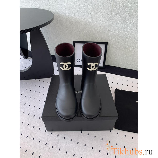 Chanel Short Rain Black Boots - 1