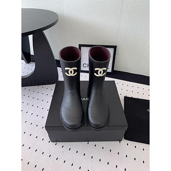 Chanel Short Rain Black Boots