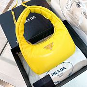 Prada Soft Padded Nappa Leather Mini Yellow Bag 21x12.5x6.5cm - 3