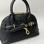 Miu Miu Aventure Top Handle Bag Black Leather 28x16.5x10cm - 3