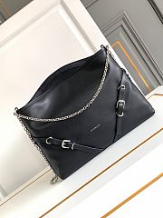 Givenchy Voyou Medium Leather Shoulder Bag Black 36.5x27x32cm - 1