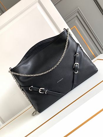 Givenchy Voyou Medium Leather Shoulder Bag Black 36.5x27x32cm