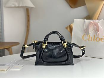 Chloe Small Paraty 24 Handbag Black 27x16x15cm