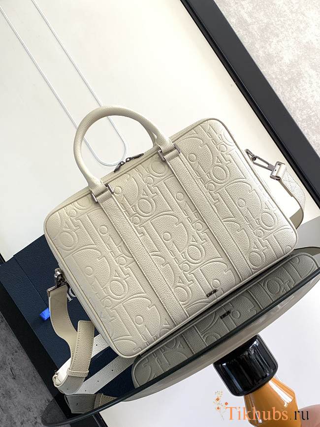 Dior Briefcase White Gravity Leather 37 x 28 x 6 cm - 1