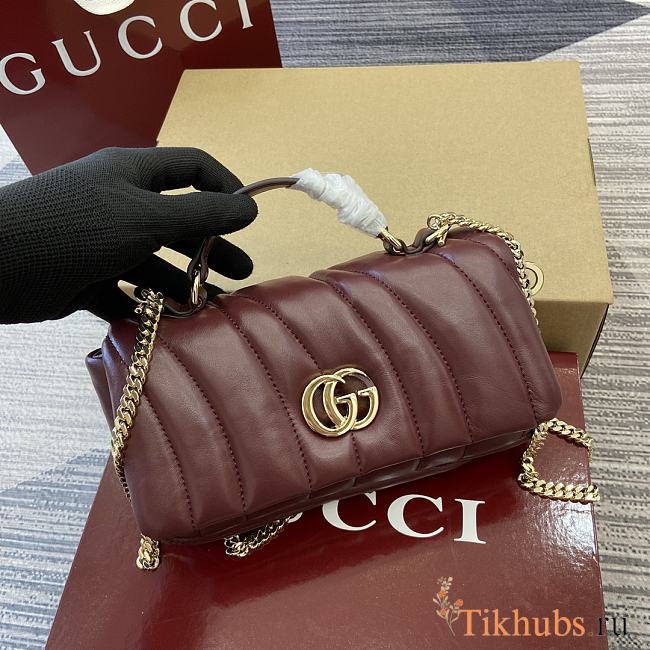 Gucci Milano Mini Top Handle Bag Red Wine 21x12.5x4.5cm - 1