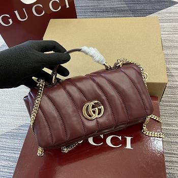 Gucci Milano Mini Top Handle Bag Red Wine 21x12.5x4.5cm