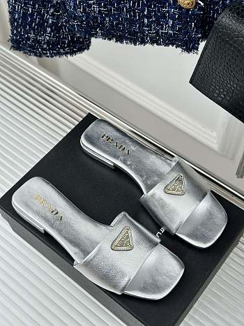 Prada Silver Slides