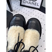 Chanel Leather With Fur Short Boots Black - 3