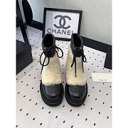 Chanel Leather With Fur Short Boots Black - 2