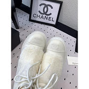 Chanel Leather With Fur Short Boots White - 4