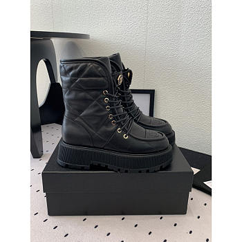 Chanel Calfskin Short Boots Black