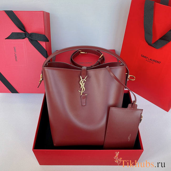 YSL LE 37 Shiny Leather Red Gold 20x25x16cm - 1