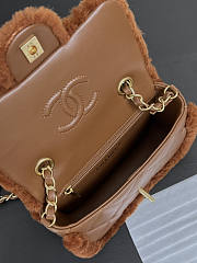 Chanel Mini Flap bag Fleece Gold Brown 18x12x6cm - 6