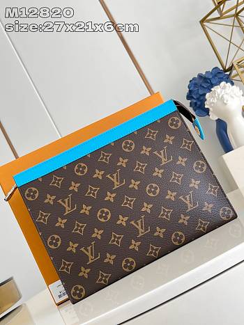 Louis Vuitton LV Pochette Voyage MM Blue 27x21x6cm