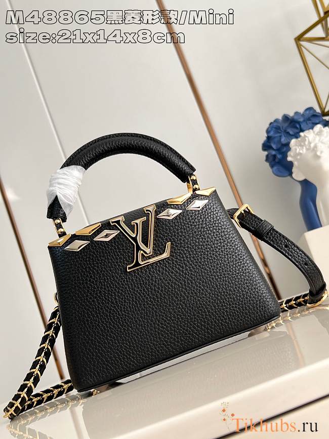 Louis Vuitton LV Mini Capucines Black Bag 21x14x8cm - 1