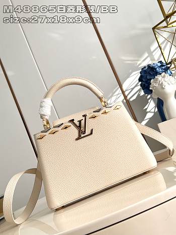 Louis Vuitton LV Capucines White BB Bag 27x17.3x9cm