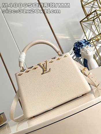 Louis Vuitton LV Capucines MM Bag White 31x20x11cm