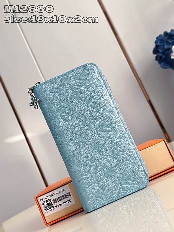 Louis Vuitton LV Zippy Wallet Azur Frost 19.5x10.5x2.5cm