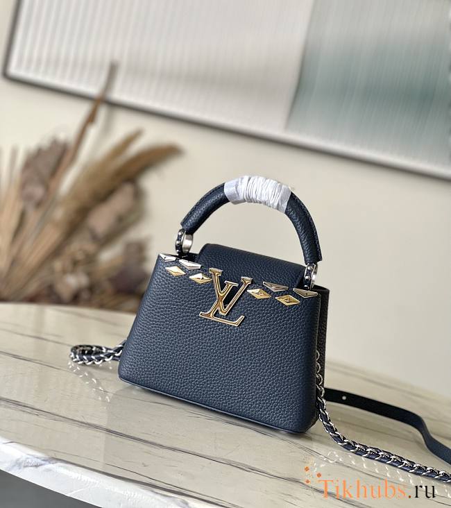 Louis Vuitton LV Mini Capucines Navy Blue Bag 21x14x8cm - 1