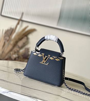 Louis Vuitton LV Mini Capucines Navy Blue Bag 21x14x8cm