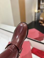 Valentino Vlogo Signature Calfskin Red Wine Ankle Boots - 5