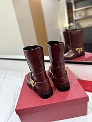 Valentino Vlogo Signature Calfskin Red Wine Ankle Boots - 4