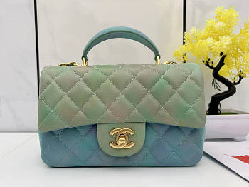 Chanel Flap Bag With Top Handle MultiColor 20x12x6cm