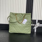 Chanel Shopping Bag Lambskin Gold Green 34x36x12cm - 6