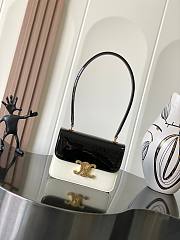 Celine Teen Garance Bag Patent Black White Calfskin 18.5x13.5x7cm - 1