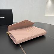 YSL Envelope Chain Wallet Pink Gold Hardware 22.5x14x4cm - 6