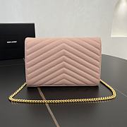 YSL Envelope Chain Wallet Pink Gold Hardware 22.5x14x4cm - 4