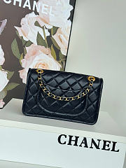 Chanel Flap Bag Lambskin Gold Navy Blue 24.5x15.5x7cm - 6