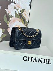 Chanel Flap Bag Lambskin Gold Navy Blue 24.5x15.5x7cm - 5