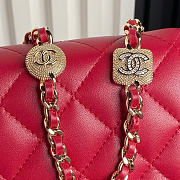 Chanel Wallet on Chain Lambskin Gold Red 19x12x3.5cm - 2