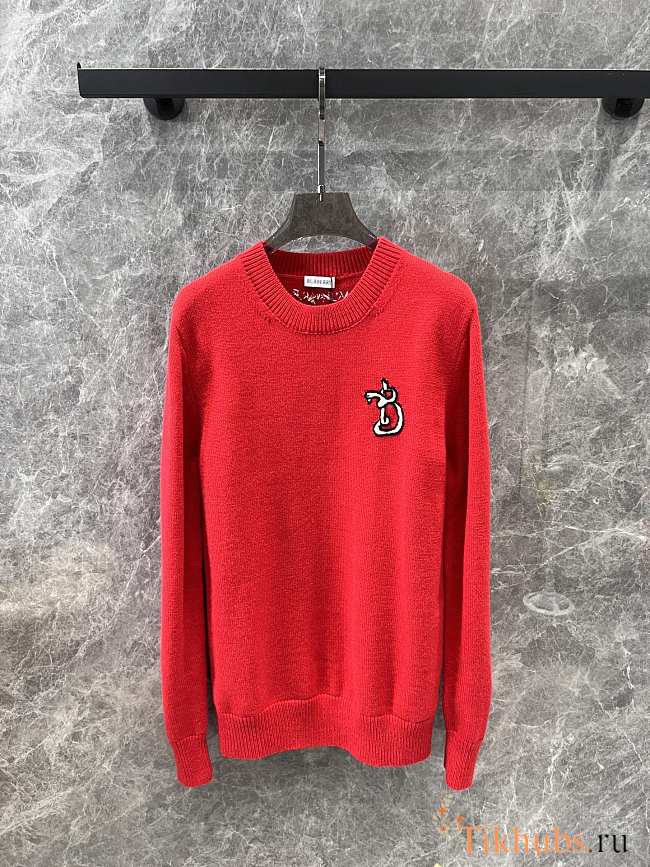 Burberry B Snake Wool Cashmere Sweater Red - 1