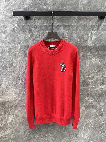 Burberry B Snake Wool Cashmere Sweater Red