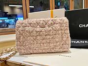 Chanel Flap Bag Beige Tweed Gold 20cm - 6