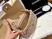 Chanel Flap Bag Beige Tweed Gold 20cm - 5