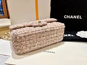 Chanel Flap Bag Beige Tweed Gold 20cm - 3