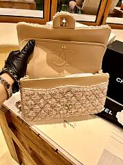 Chanel Flap Bag Beige Tweed Gold 25cm - 3