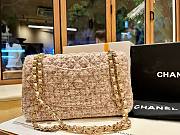 Chanel Flap Bag Beige Tweed Gold 25cm - 2