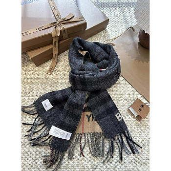 Burberry Giant Check Lateral Scarf Beige Black 30x180cm