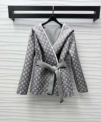 Louis Vuitton LV Reversible Signature Hooded Wrap Coat