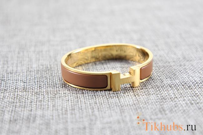 Hermes Brown Gold Bracelet - 1