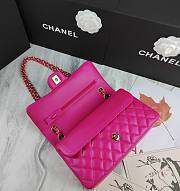 Chanel Flap Bag Fuchsia Pink Lambskin Gold 25cm - 5