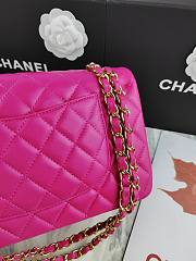 Chanel Flap Bag Fuchsia Pink Lambskin Gold 25cm - 3