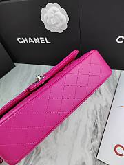 Chanel Flap Bag Fuchsia Pink Lambskin Silver 25cm - 4